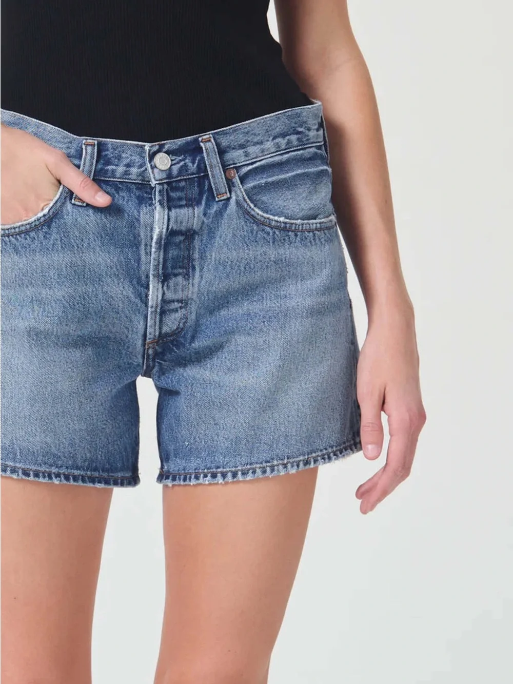 Agolde Parker Long Denim Jean Shorts
